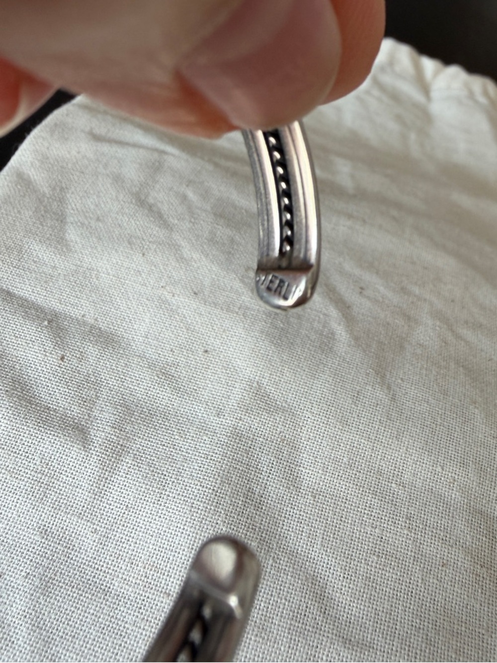 Sterling Silver White Buffalo Turquoise Cuff Bracelet - Picture 4 of 6